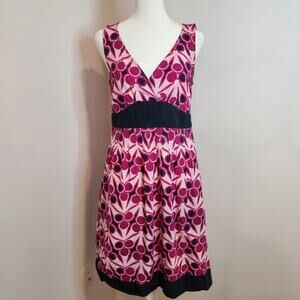 The North Face Womens Medium Linen Cotton Blend Liberty Pink Aline Midi Dress